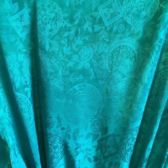 Vintage Victorias Secret Gold Label Paisley Green Satin Robe M/L - Picture 12 of 14